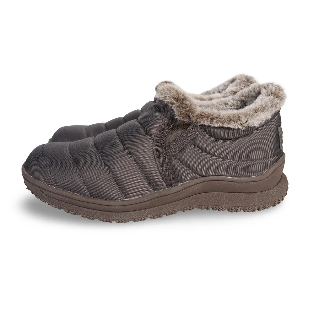 Minnetonka Timpson‎ Hard Sole Slip-on Lined Boots Women 6 Brown Quilted Nylon